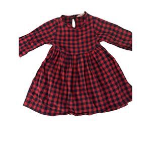 Smiling Button red blue plaid shirt size 3